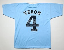 JUAN VERON #4 ARGENTINA & MANCHESTER UNITED VINTAGE GRAPHIC SHIRT JERSEY MENS L