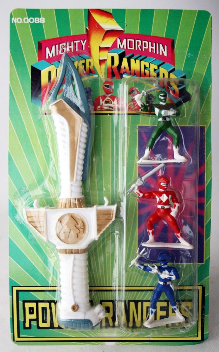 RARE VINTAGE 90'S POWER RANGERS WHITE RANGER SABA TIGER SWORD +