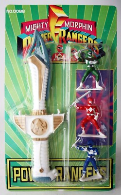 RARE VINTAGE 90'S POWER RANGERS WHITE RANGER SABA TIGER SWORD +