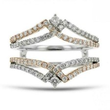 1.00 Ct Round Cut Simulated Diamond 925 Sterling Silver Enhancer Wrap Ring Gift