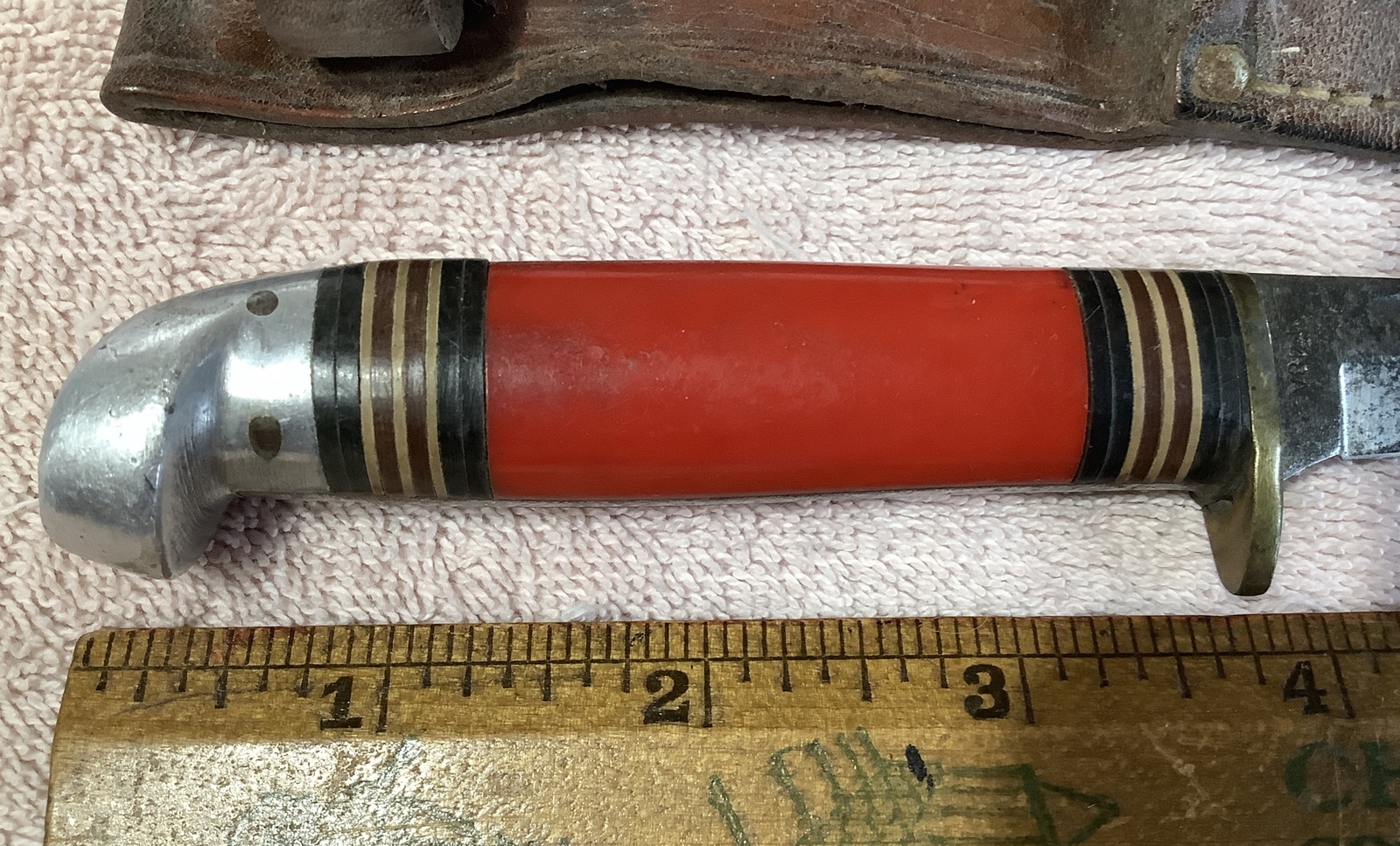 VTG Western P48A Fixed Blade Hunting Knife W/ Leather Sheath Boulder CO