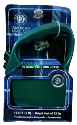 American Kennel Club Retractable Dog Leash 16.5 ft. Weight Limit 33 lbs.  Green | eBay