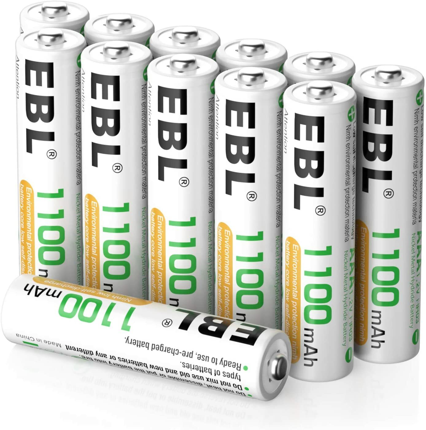 Piles AAA LR03 rechargeables 1100mAh NiMH anti-panne d'énergie pour manette et jouet