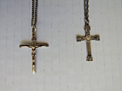 Russian Orthodox, Sterling vintage cross necklaces bracelet