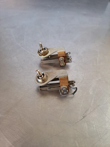(2)Vintage Early 1960's Switchcraft Angle 3 Way Toggle Switches Gibson Guitar