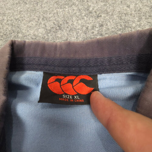 vintage Canterbury Shirt Mens XLARGE blue rugby long sleeve striped Size XL - Picture 5 of 11