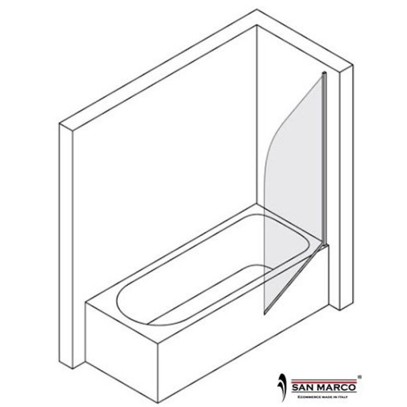 Verre trempé sérigraphié 85 cm pour préserver l'intimité sous la douche chrome poli