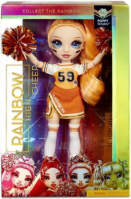 Rainbow High Cheer Poppy Rowan   Orange Fashion Doll with Pom Poms Cheerleader  