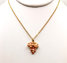 Enamel Faux Pearl Flower Pendant 18 in. Gold Tone Fashion Necklace ... Se168