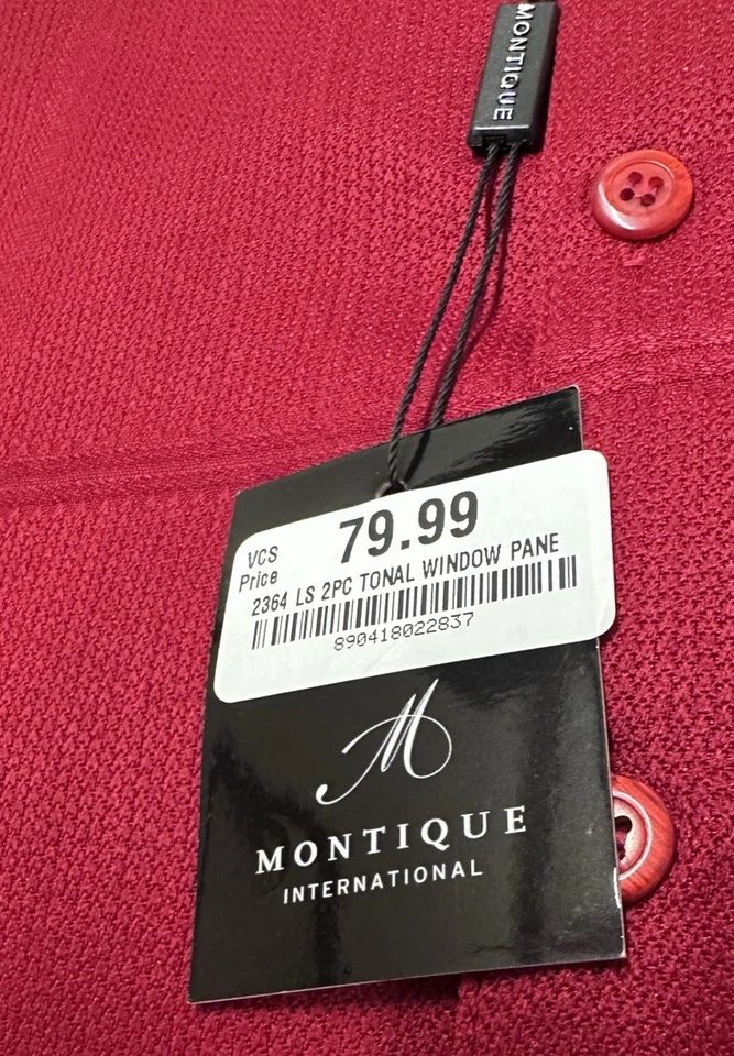 Camisa MONTIQUE Para Hombres XL Roja Fiesta Banquete Cena Formal Abotonada Nueva Foto 3 de 4