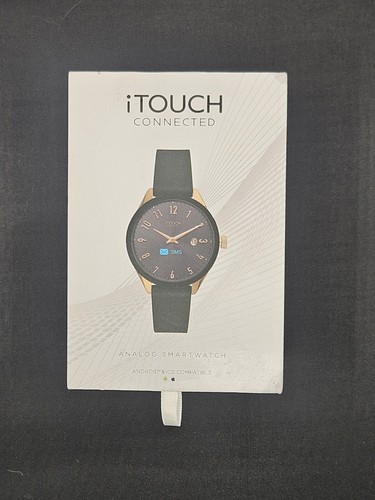 iTouch Connected Analog Hybrid Smartwatch Fitness Tracker: Hunter Green+Gold - 第 1/3 張圖片