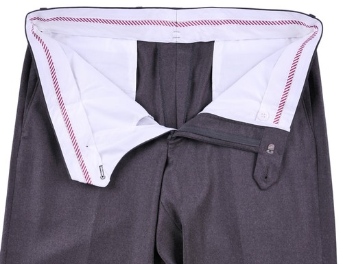 Samuelsohn Brown CASHMERE Wool Flannel Flat Front Dress Pants 34 x 31 - Picture 3 of 6