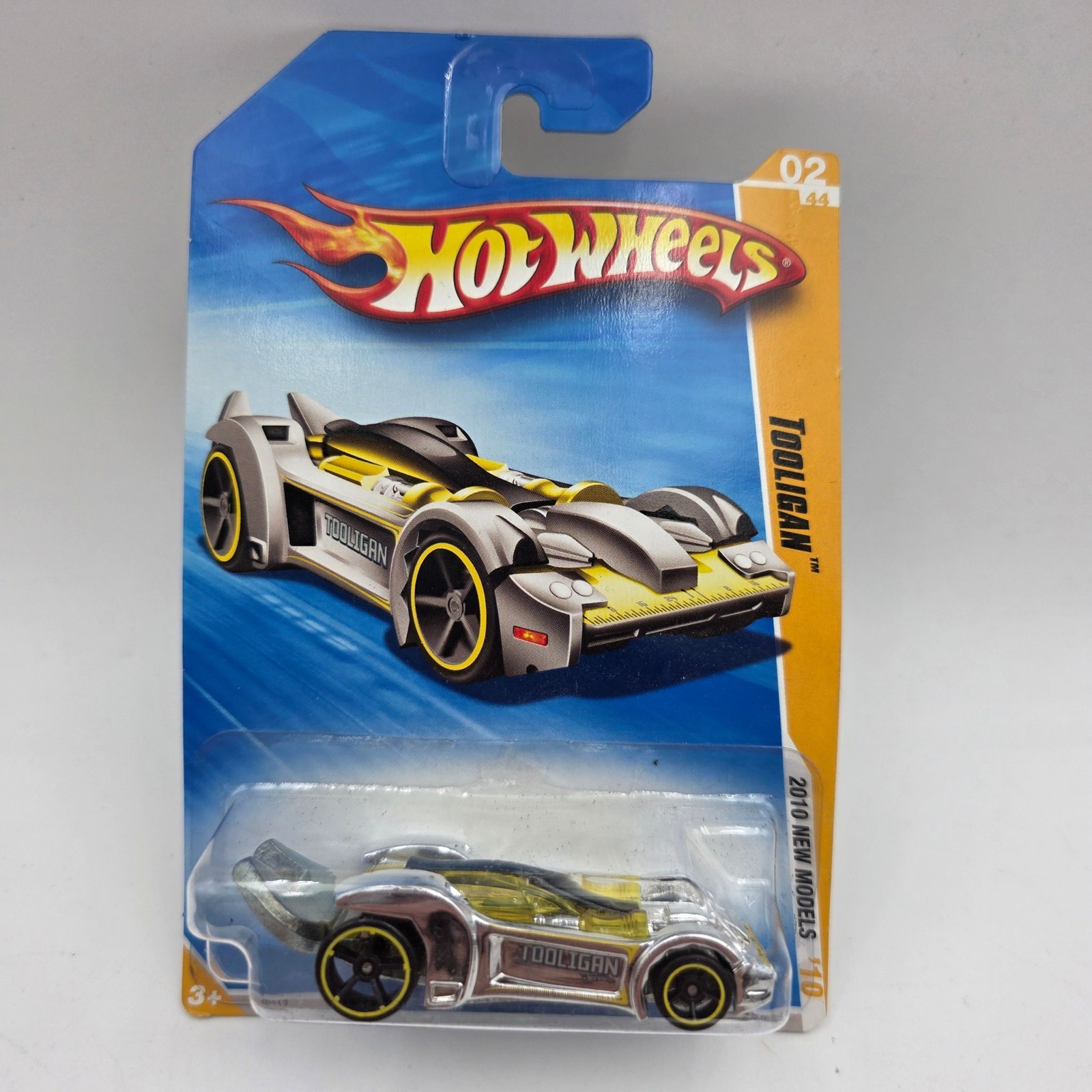Hot Wheels Tooligan 2010 New Models 02/44 Silver Yellow Die-Cast Car Carded