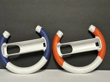Set Of 2 Unbranded Nintendo Wii and Wii U Racing Steering Wheels White/red/blue
