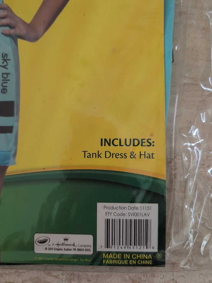 Rasta Imposta Crayola Cielo Azul Crayón Vestido Tanque Halloween Disfraz Adolescente 13-16 Foto 3 de 3