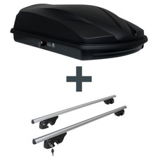 Dachbox LEVUP Cube 370 + Dachträger Menabo für Renault Laguna Grand Tour II KG