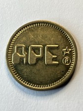 Vintage APE Area Parking Enforcement Token Brass 80s #ud1