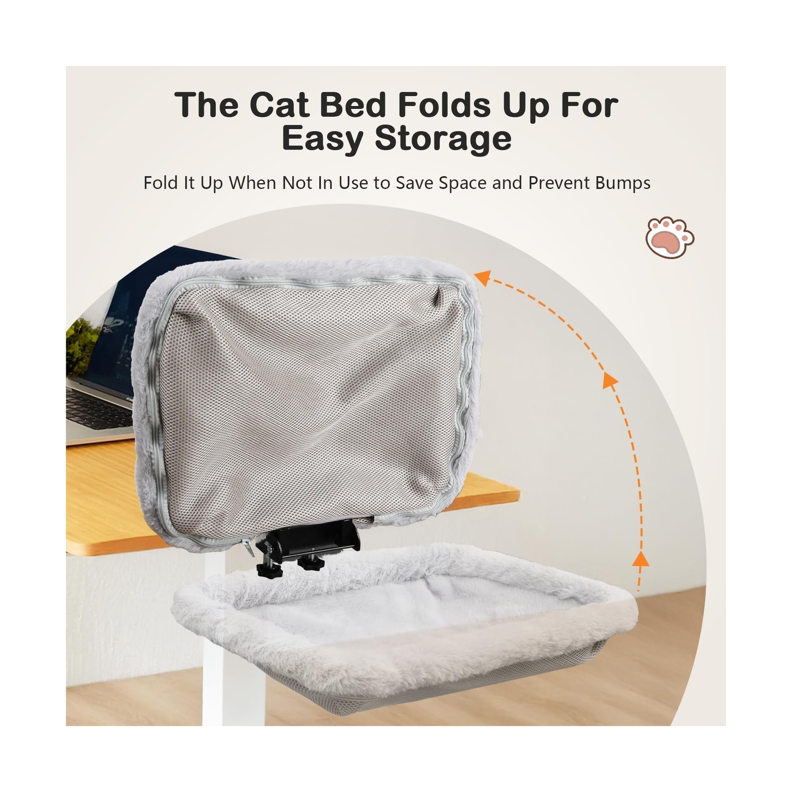 Lilyang Cat Desk Bed – Cat Hammock for Home Office Space Saving, Se... Fas
