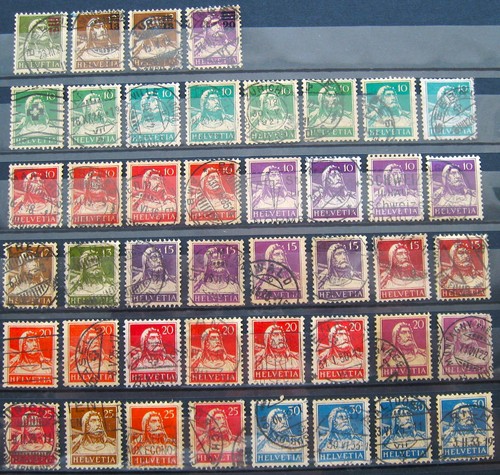 Switzerland, lot of different old used stamps on 3 scans, 120+ - Picture 3 of 3