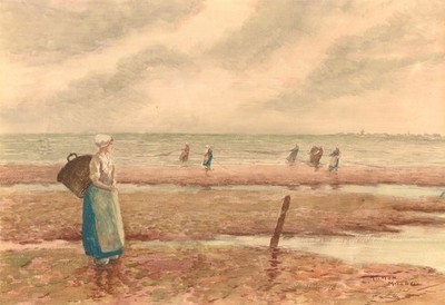 Hutton Mitchell (1872-1939) - Aquarell, Einzeichnen Der Netze