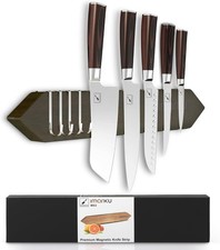 Soporte magnético para cuchillo imarku para pared - Tira magnética de cuchillo de madera de acacia de 16 pulgadas
