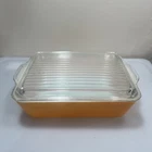 Vintage Pyrex 0503 & 503C W/Lid Orange Refrigerator Dish