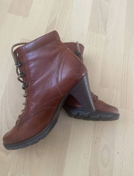 Women Paul Green Boots Burgundy Leather 36.5