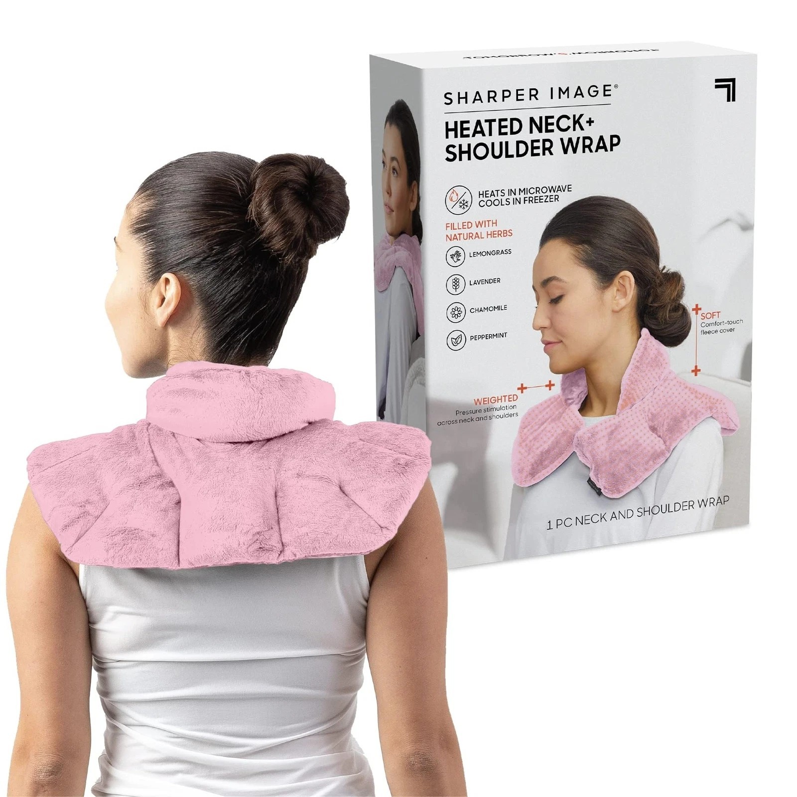 Sharper Image Heated Neck and Shoulder Wrap, Hot or Cold Weighted Comfort Plush