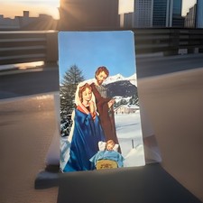 new  Beautiful Christmas holy card Made In Italy Mary W Joseph And Baby Jesus