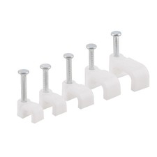 Round Cable Clips White Black Wall Nail TV Aerial Alarm Coax 4-10mm Multi Pack