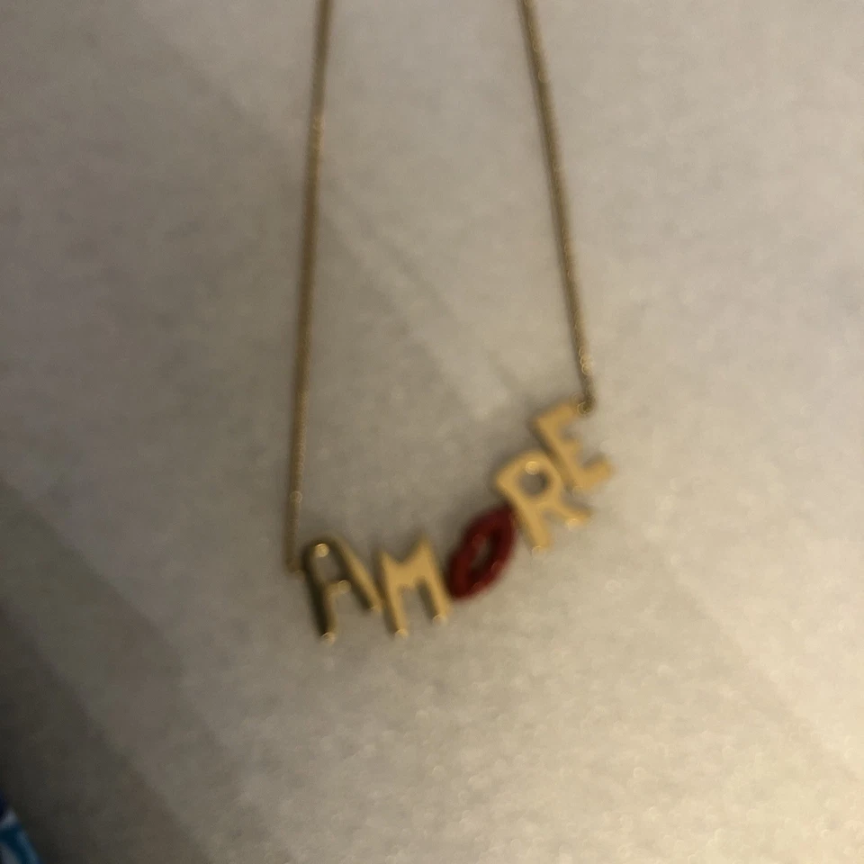 Lindo colar Tory Burch Goldtone Amore 18 polegadas de comprimento - Imagem 2 de 4