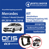 für Mercedes C-Klasse T-Modell (Kombi) S205 14- AHK Abn. +13Pol Sp. E-Satz PKW
