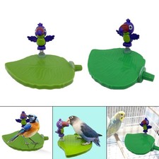 Bird Playground Tray Leaves Shaped Parrot Play Stand Rack Holder Chewing Toy