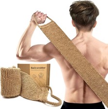 Extra Rough Exfoliating Back Scrubber,natur wbr/ al Body Exfoliator for Workers