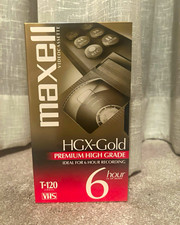 Maxell HGX-Gold Sealed NEW VHS Blank Video Cassette Tape T-120 6 Hr