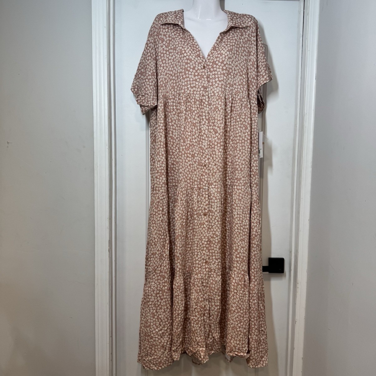 chinese dress ladies Christy Lynn Christian Maxi Dress Pink Vintage Floral Print Chiffon Si   Celebrity Owned