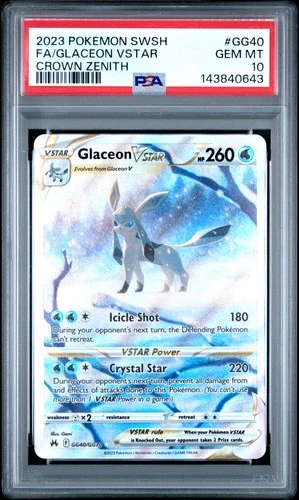PSA 10 Glaceon Vstar GG40/GG70 Sword Shield Crown Zenith Pokemon