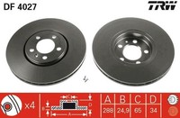 2X Trw DF4027 Bremsscheibe FüR Audi Seat Skoda Vw