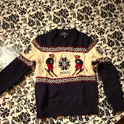 Polo Ralph Lauren Jungen Strickpullover Weihnachten blau/beige/rot Gr.8