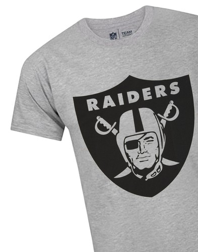 NFL Grey Las Vegas Raiders Short Sleeved T-Shirt Mens - Picture 3 of 8