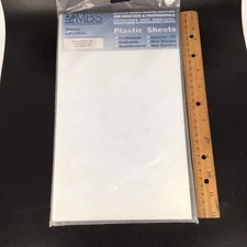 Model Builders Supply White Styrene Sheet Plastic .100” 7 X 12” 2pc NOS