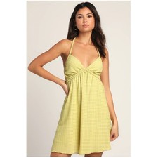 Lulus Love Like Yours Textured Halter Mini Dress Cutout Back Small