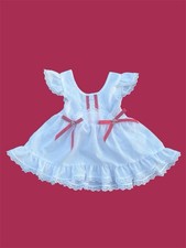 Vintage 80s Evy of California Dress 18 M Toddler Girls Made USA White/Red Bows