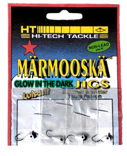 Hi-Tech Tackle Non-Lead Marmooska White Purple Summer and Winter Jig 4 Count