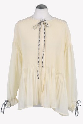 Max & Co Damen Oberteil Gr. 40 Creme Bluse Blouse Top Langarm