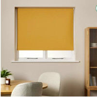 2 for £15 - Habitat Blackout Mustard Roller Blinds - 90cm x 160cm