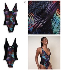 Tomboyx Swim Tucking One-Piece - Palm Dreams Size M