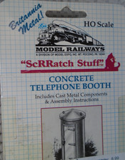 MODEL RAILWAYS 6008 HO SCALE CONCRETE PHONE BOOTH KIT NEW IN ORIGINAL PACKAGE