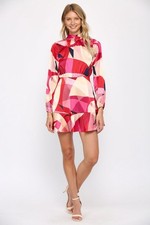 FATE Colorful Mini Dress Size Medium New with Tags Long Sleeve