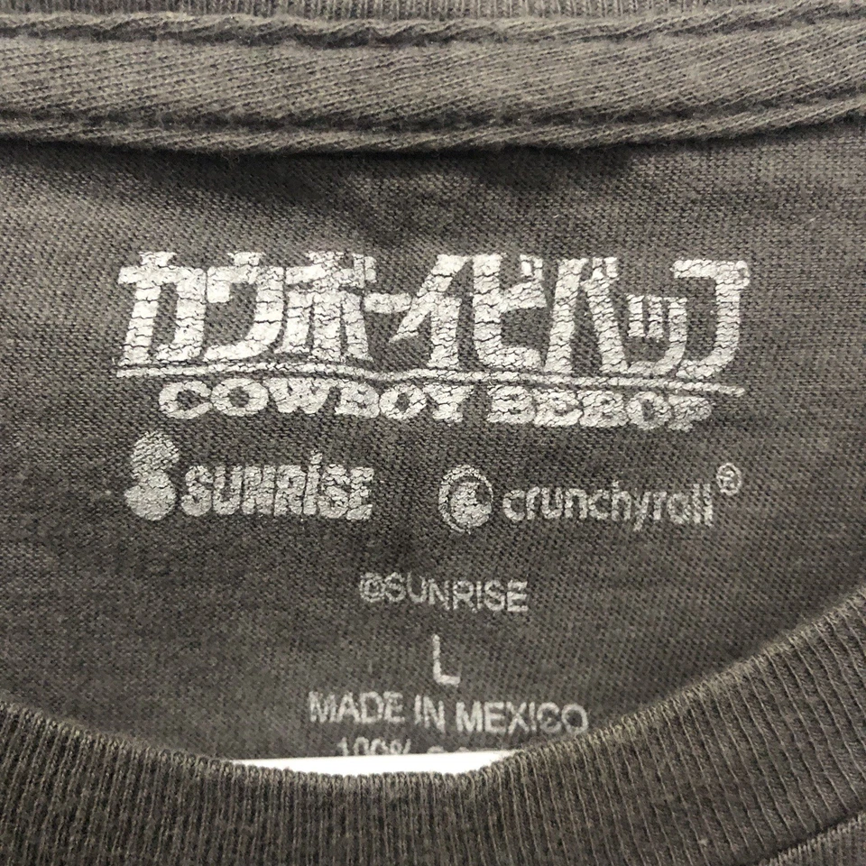 Camiseta Vaquero Bebop Spike Faya Jet Ed Ein Crew Anime Gris Talla Grande Foto 3 de 4